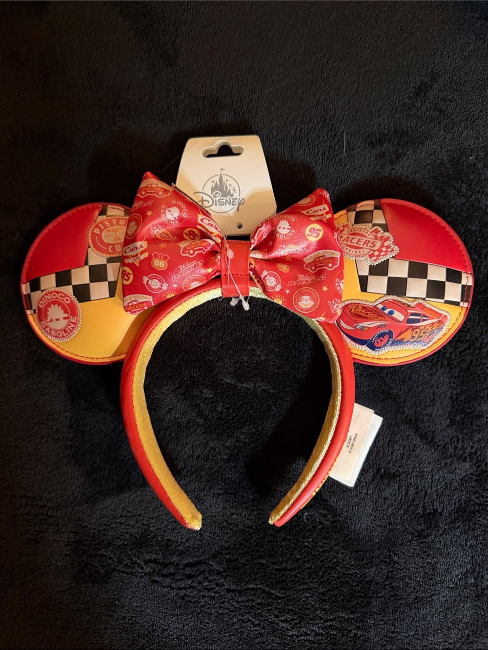 Disney Red & Yellow Lightning McQueen Minnie Ear Headband